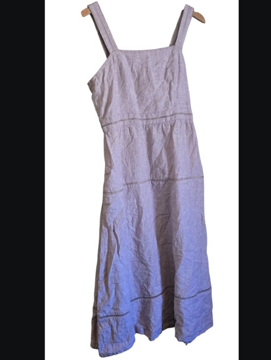 Quince Dresses & Skirts - Quince European Linen Ladder Stitch Midi Dress Mauve Rose Lilac Lavender